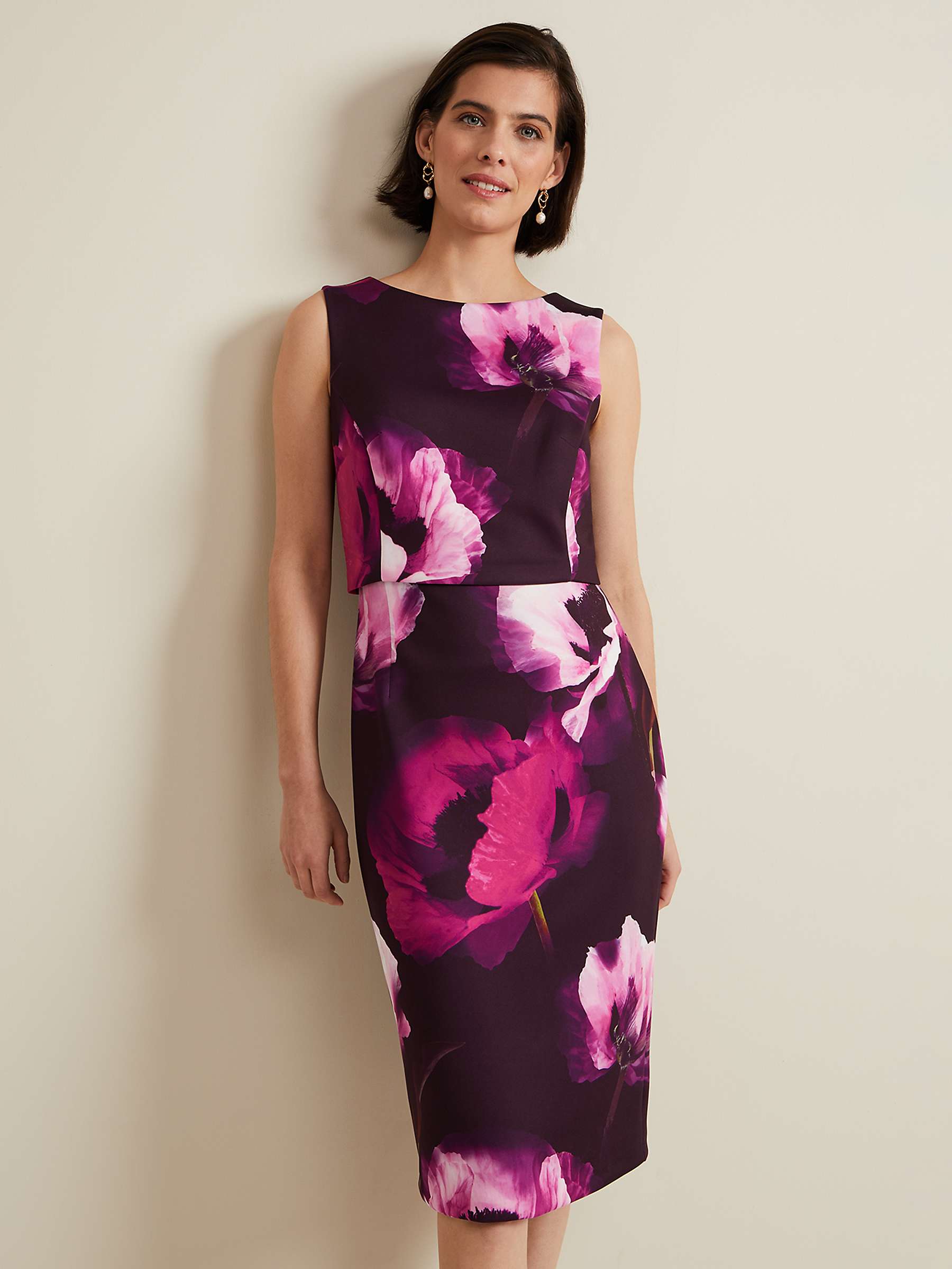 Buy Phase Eight Christie Floral Scuba Midi Dress, Midi Online at johnlewis.com