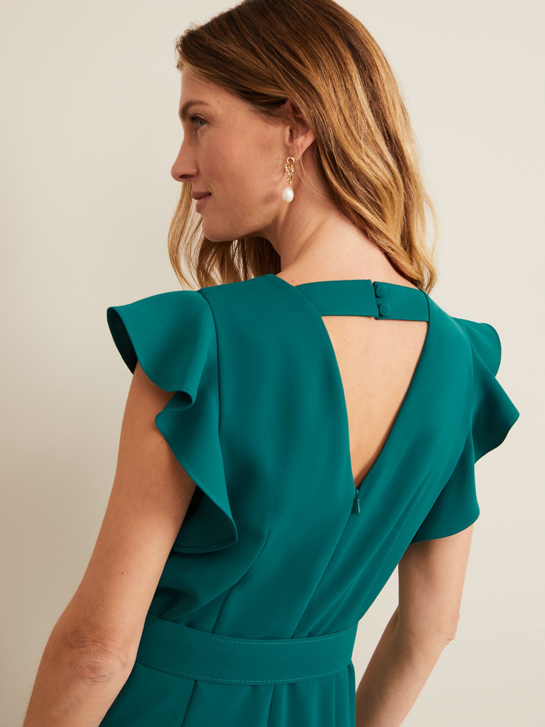 Buy Phase Eight Kallie Belted Jumpsuit, Green Online at johnlewis.com