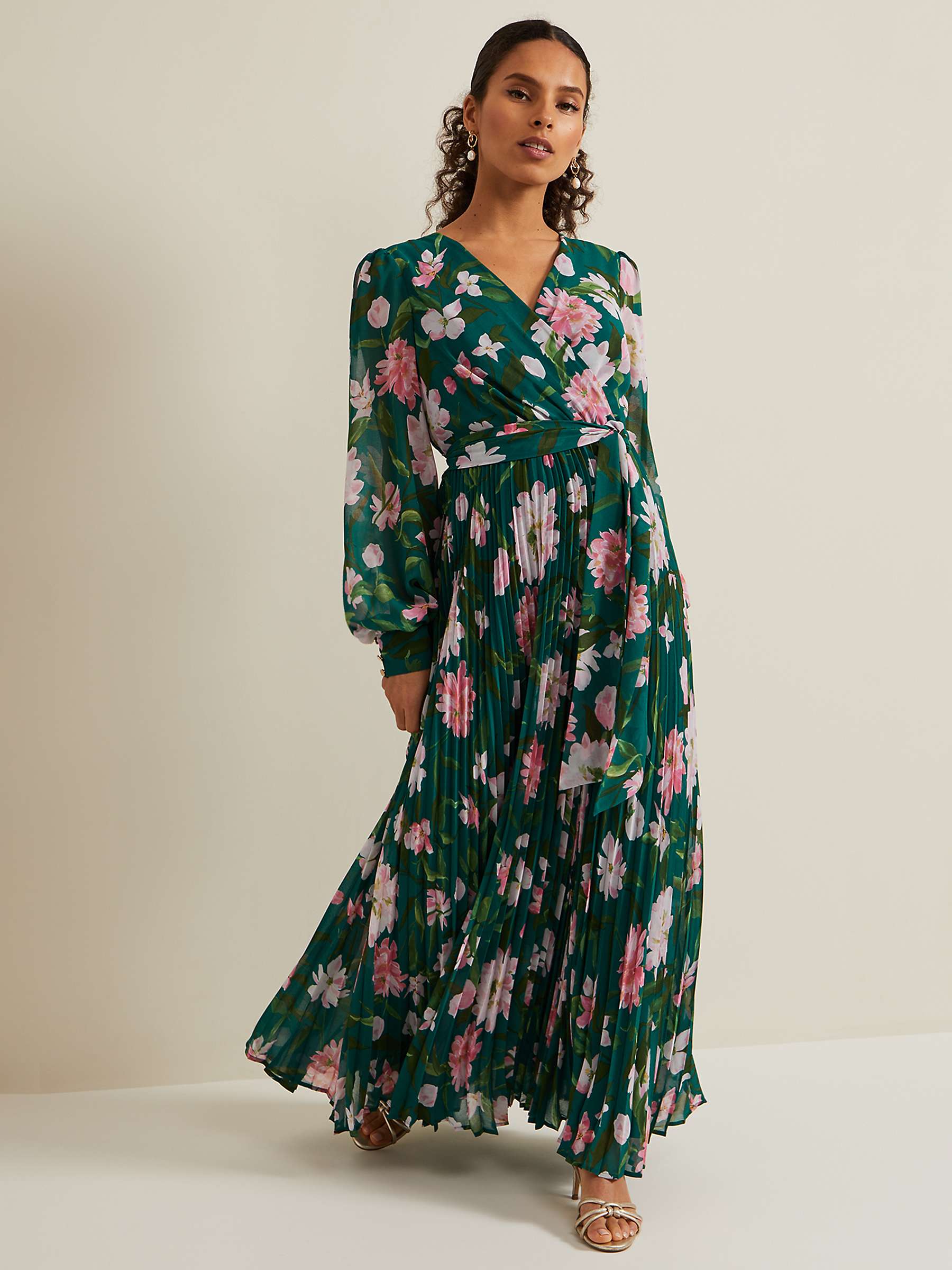 Buy Phase Eight Petite Rosa Pleated Maxi Dress, Multi Online at johnlewis.com