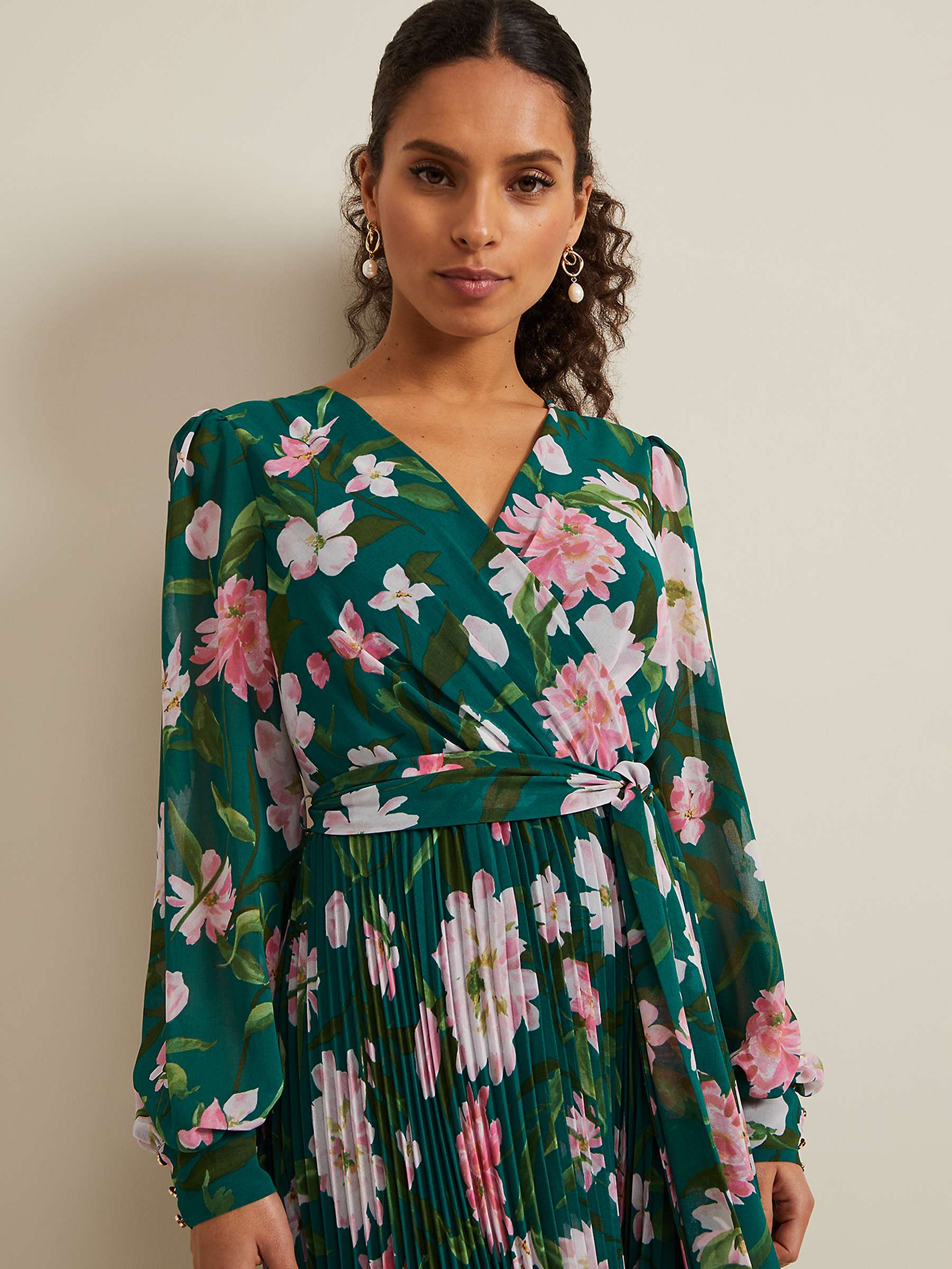 Buy Phase Eight Petite Rosa Pleated Maxi Dress, Multi Online at johnlewis.com