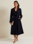 Phase Eight Petite Juliette Crepe Occasion Coat, Navy, Navy