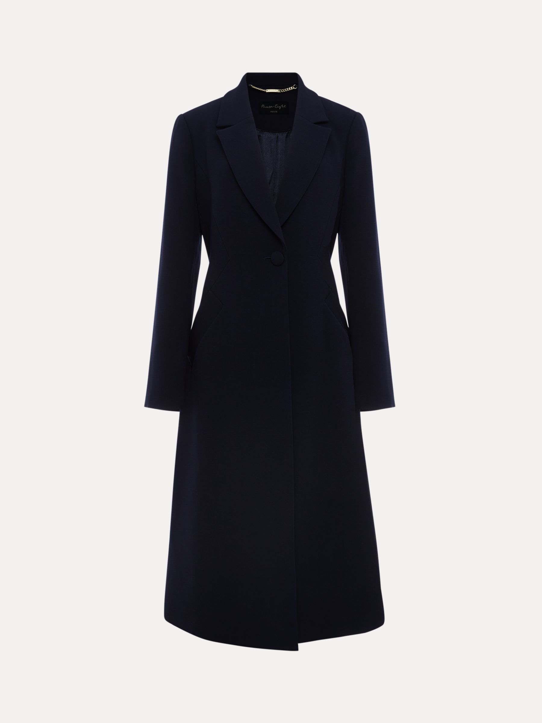 Phase Eight Petite Juliette Crepe Occasion Coat, Navy at John Lewis ...