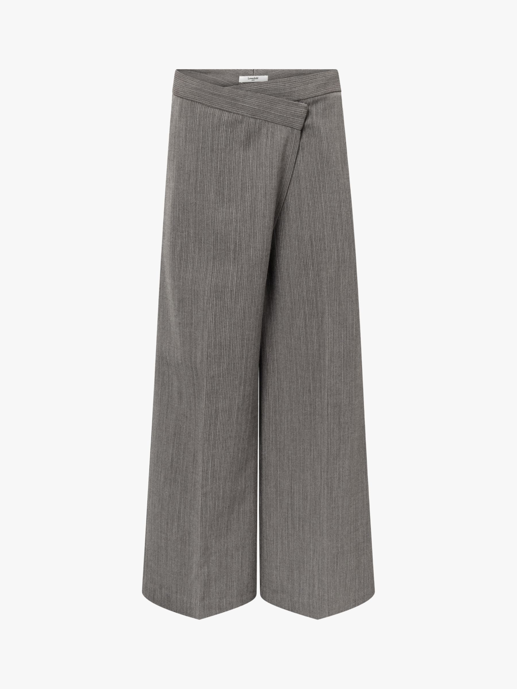 Lovechild 1979 Tabitha Wrap Waist Tailored Trousers, Grey Melange, 8