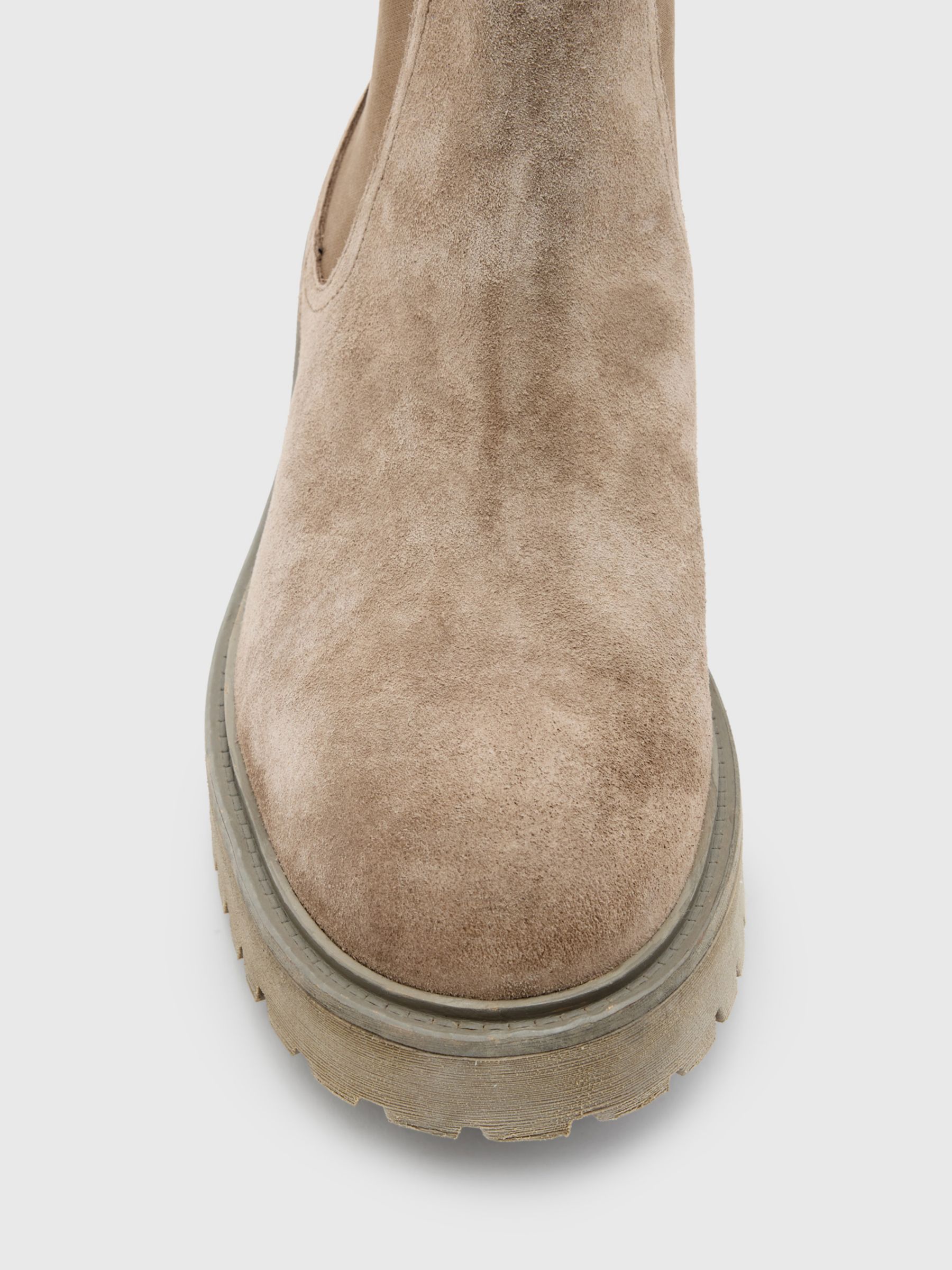 Buy AllSaints Driver Suede Chelsea Boots, Taupe Online at johnlewis.com