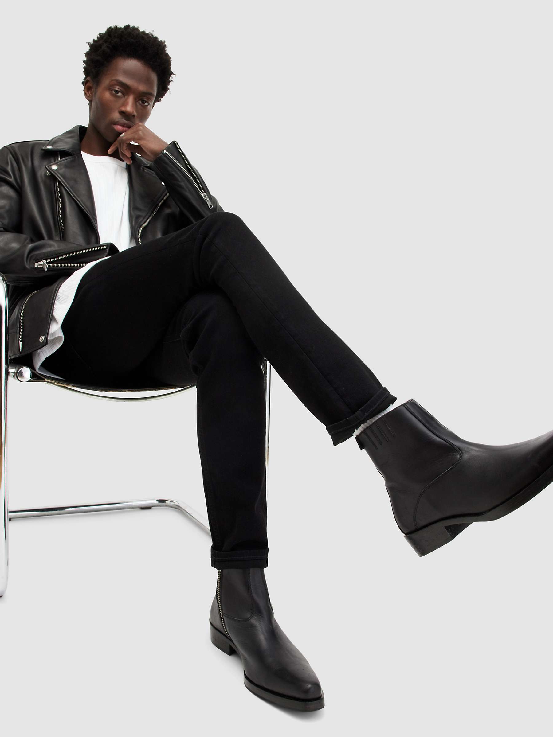 Buy AllSaints Booker Boots, Black Online at johnlewis.com