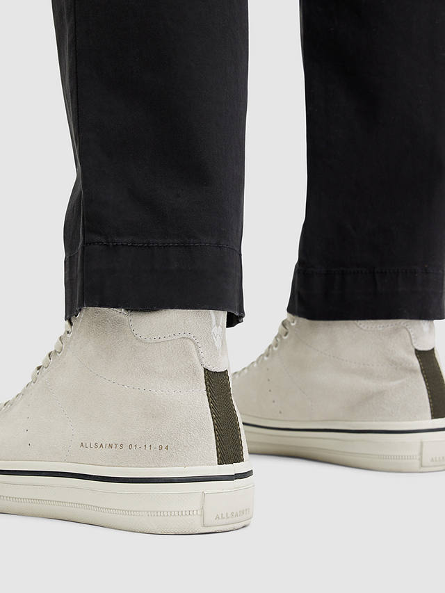 AllSaints Lewis Leather High Top Trainers, Chalk White
