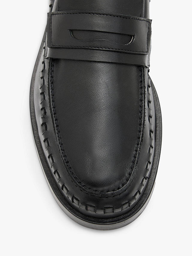 AllSaints Sammy Leather Loafers, Black