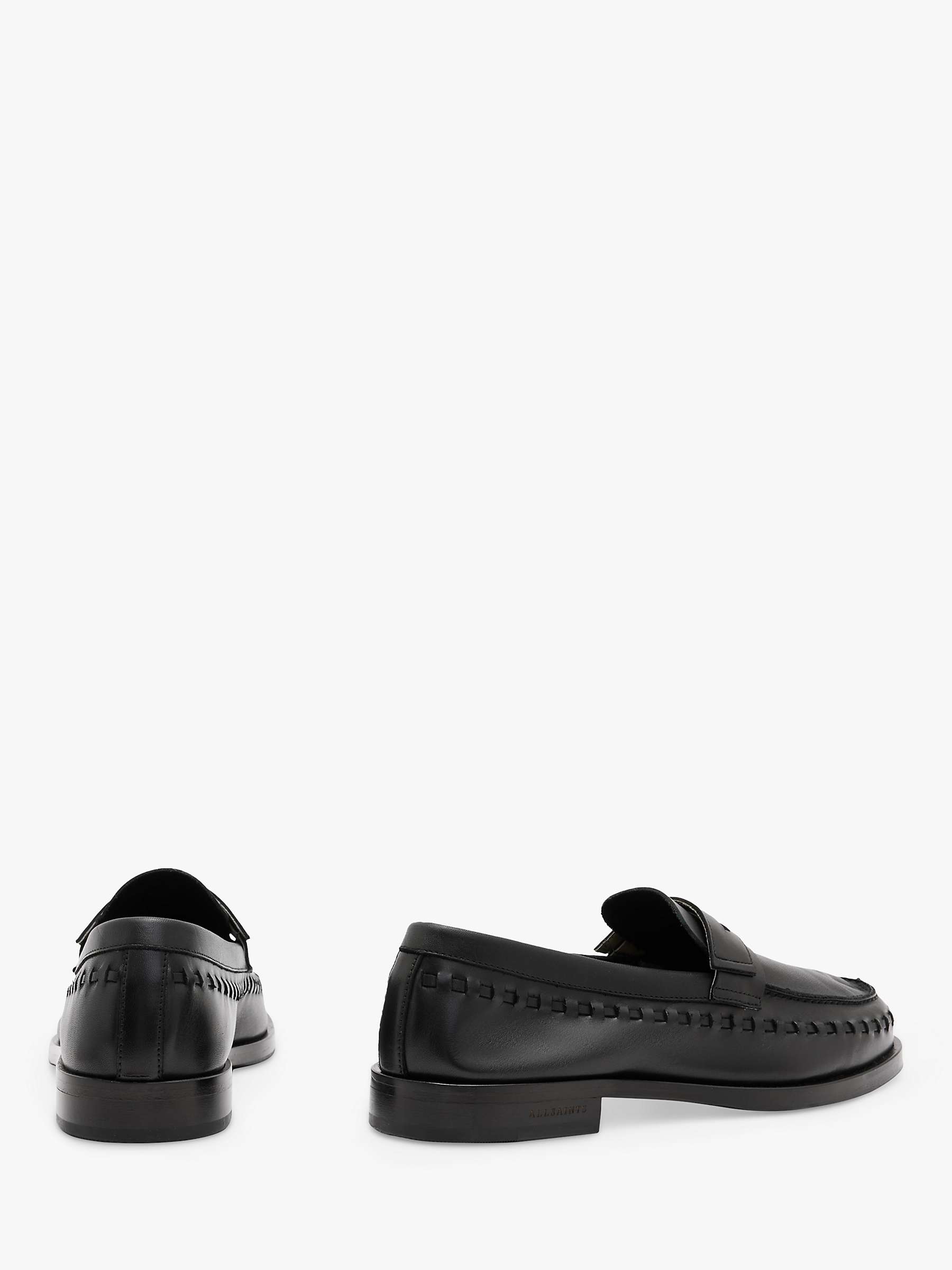 Buy AllSaints Sammy Leather Loafers, Black Online at johnlewis.com