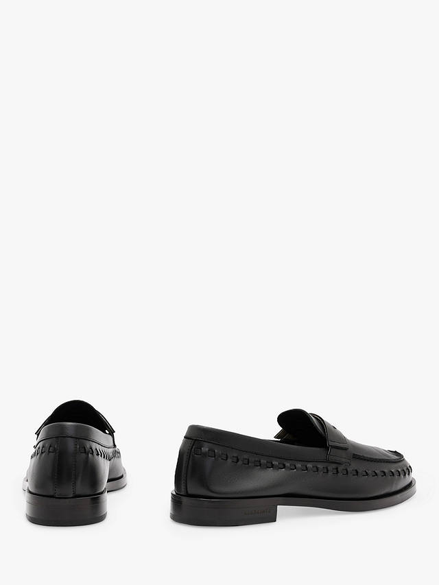 AllSaints Sammy Leather Loafers, Black