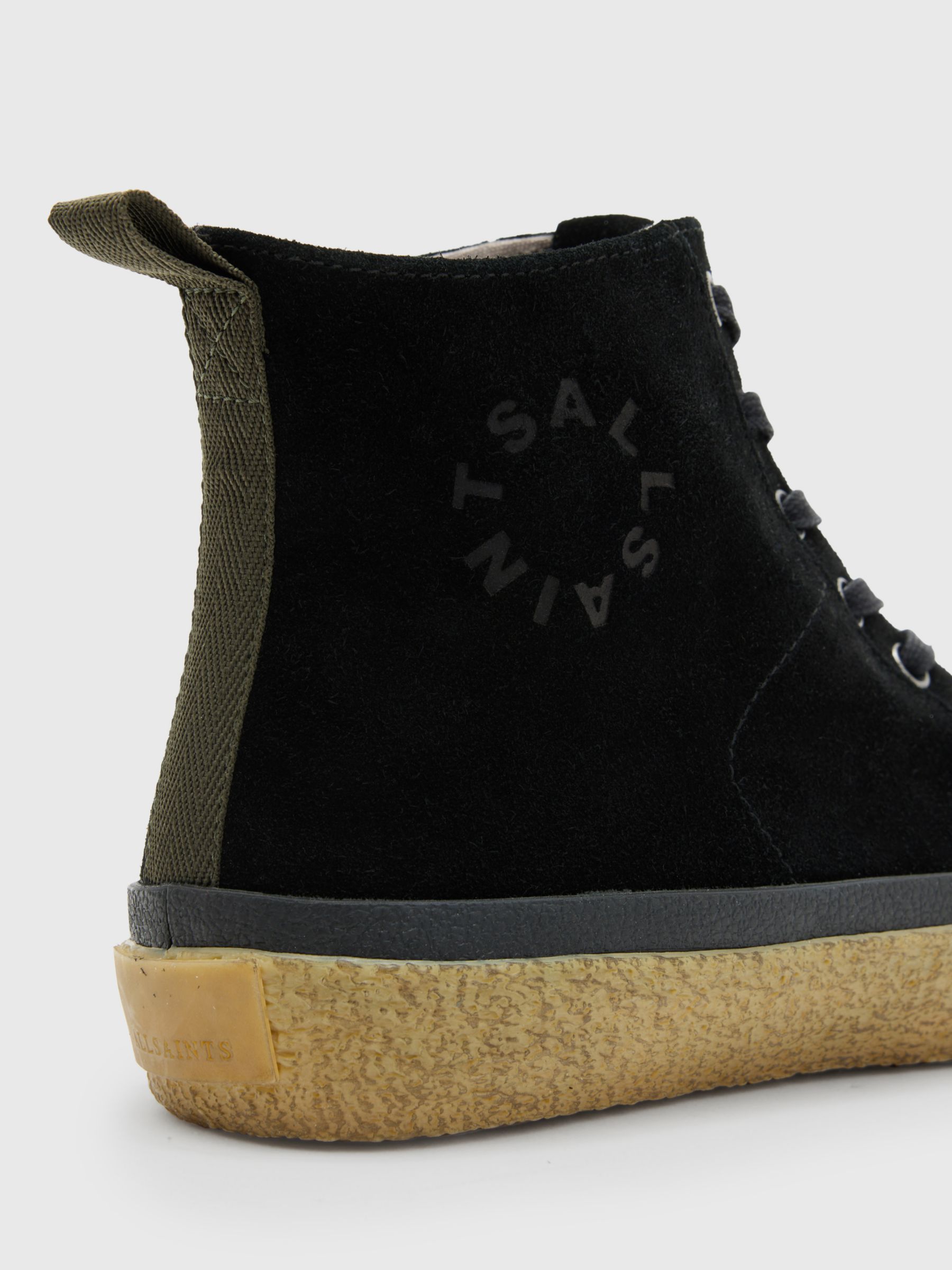 Buy AllSaints Crister High Top Trainers, Black Online at johnlewis.com