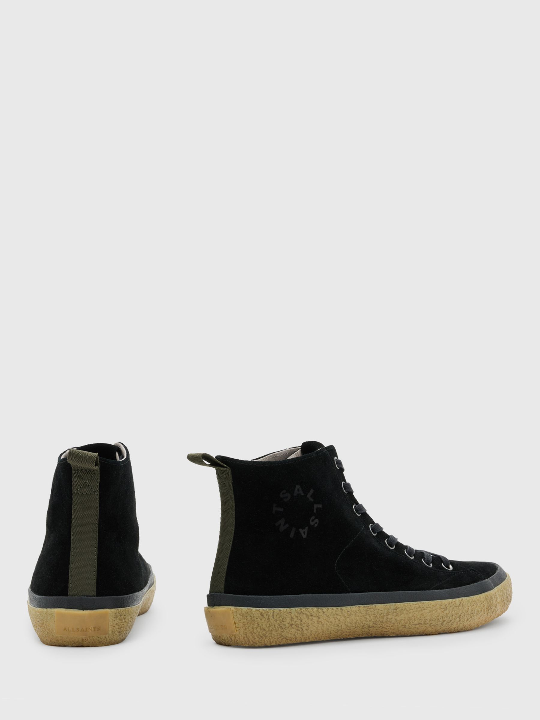 Buy AllSaints Crister High Top Trainers, Black Online at johnlewis.com