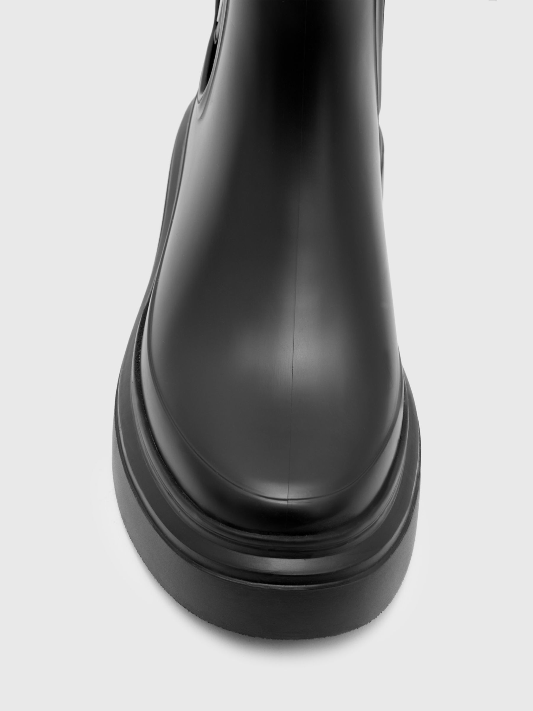 AllSaints Hetty Logo Rubber Chelsea Boots, Black, 6
