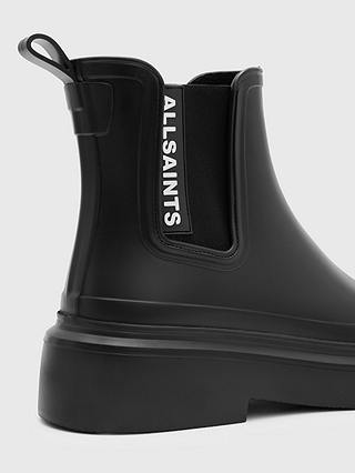AllSaints Hetty Logo Rubber Chelsea Boots, Black