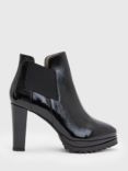 AllSaints Sarris Patent Leather Boots, Black