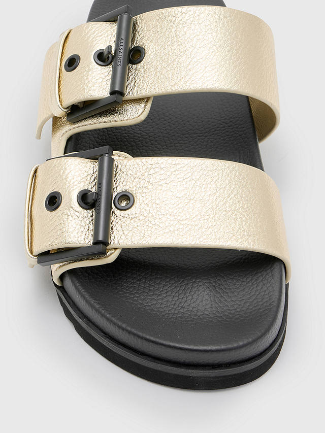 AllSaints Sian Footbed Sandals, Metallic Gold