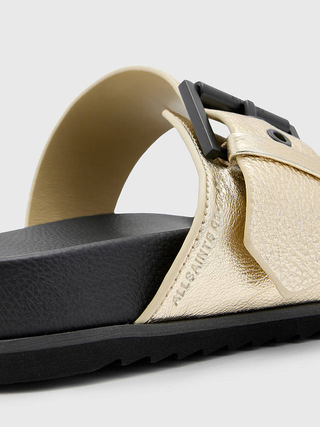 AllSaints Sian Footbed Sandals, Metallic Gold