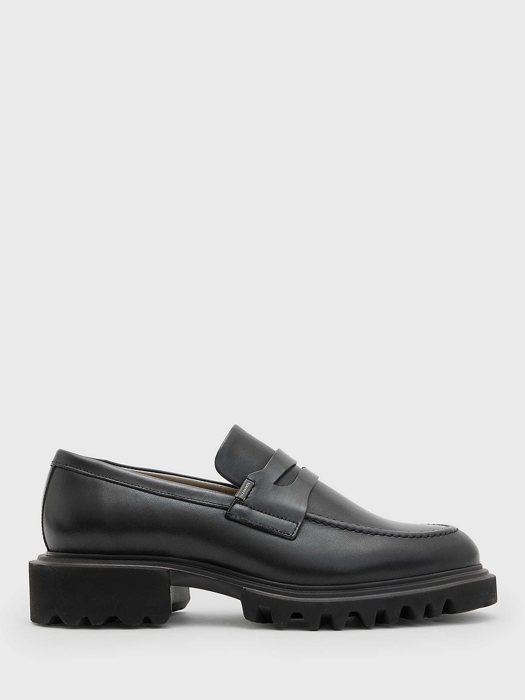 Buy AllSaints Lola Chunky Sole Leather Loafers, Black Online at johnlewis.com