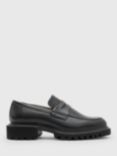 AllSaints Lola Chunky Sole Leather Loafers, Black