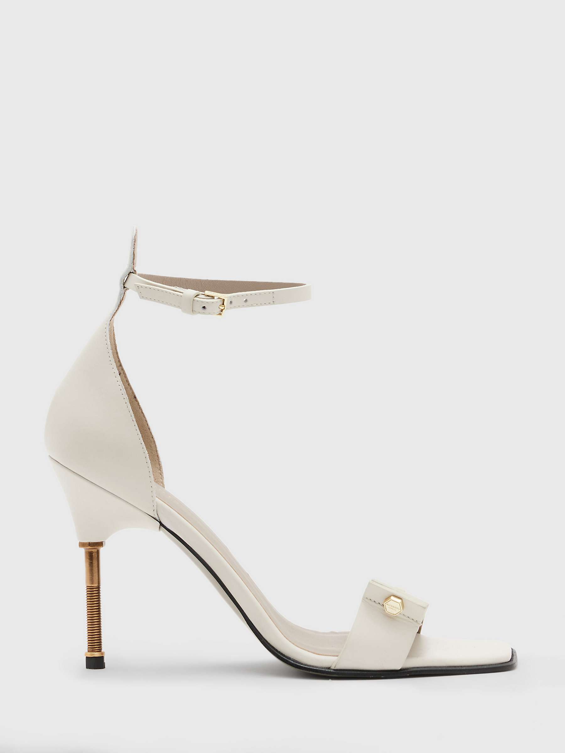 Buy AllSaints Betty High Heel Leather Sandals, Parchment White Online at johnlewis.com