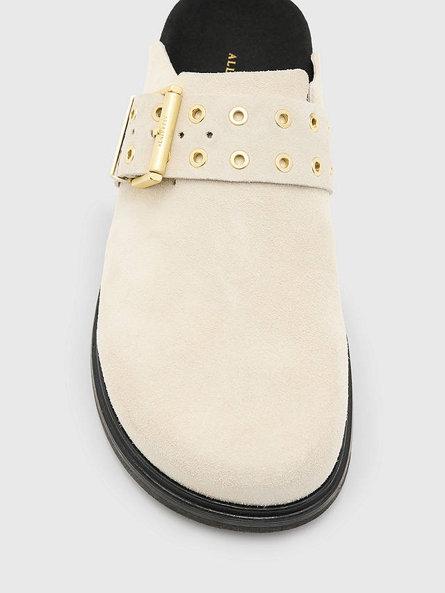 AllSaints Juno Suede Mules, Parchment White