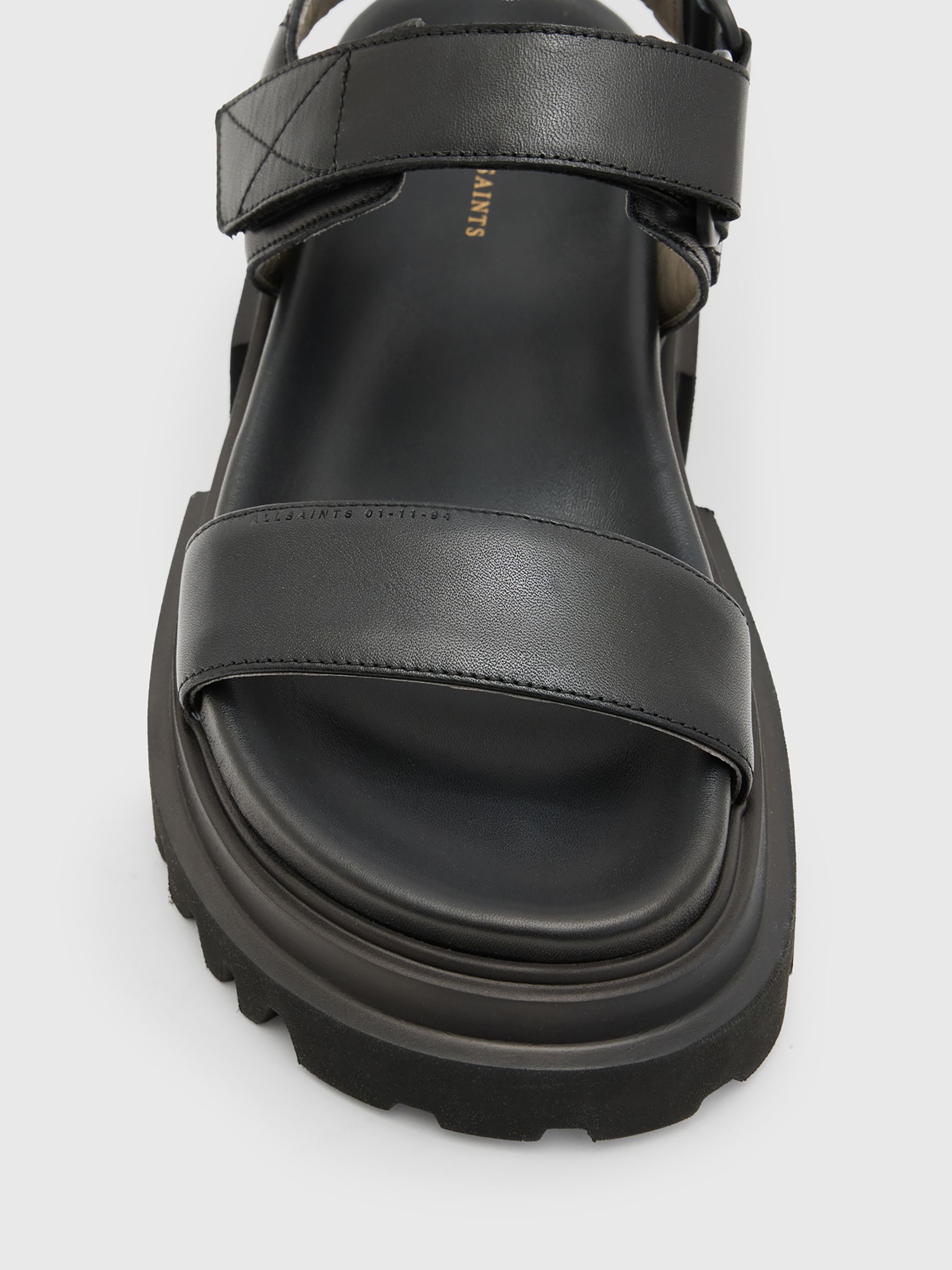 Buy AllSaints Rory Leather Sandals, Black Online at johnlewis.com