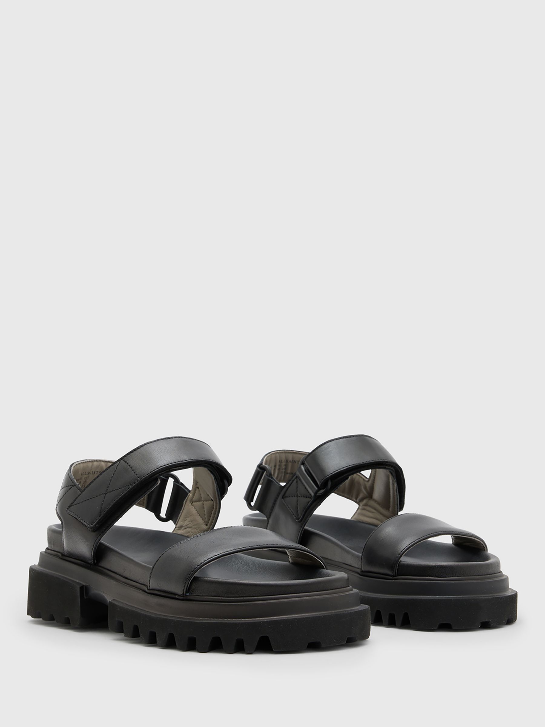 Buy AllSaints Rory Leather Sandals, Black Online at johnlewis.com