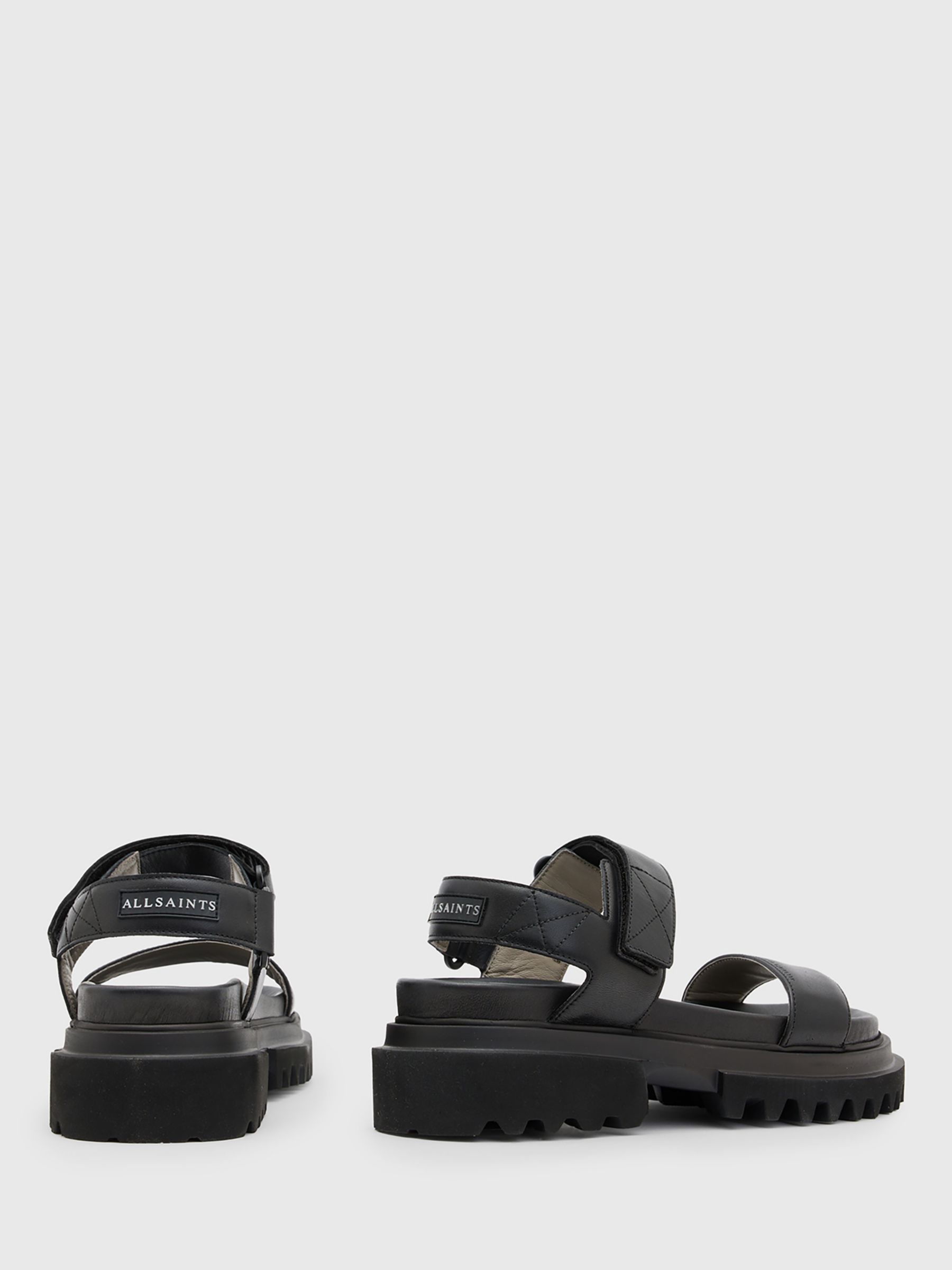 Buy AllSaints Rory Leather Sandals, Black Online at johnlewis.com