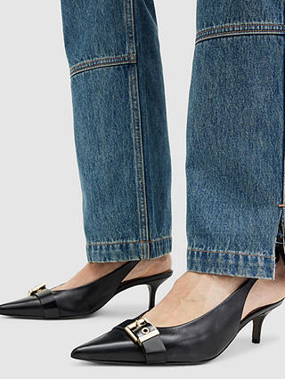 AllSaints Selina Leather Slingback Shoes, Black
