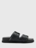 AllSaints Sian Leather Footbed Sandals, Black