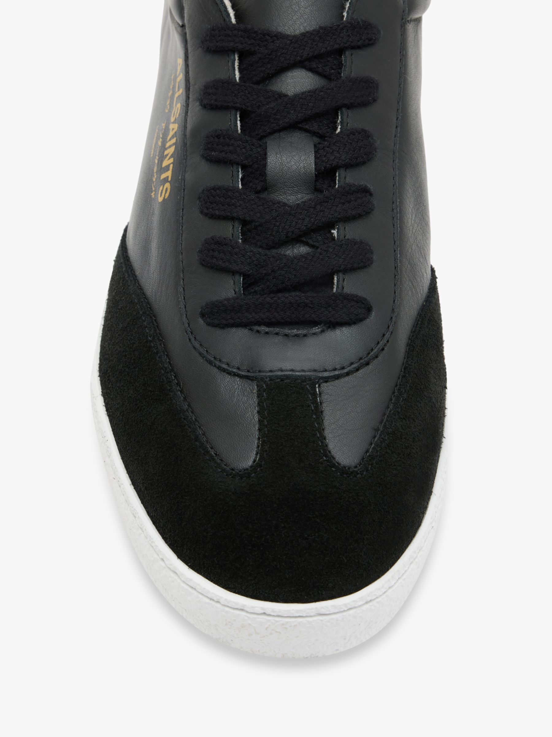 AllSaints Thelma Leather Trainers, Black, 3