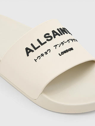 AllSaints Underground Rubber Sliders, White