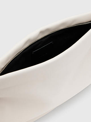 AllSaints Bettina Soft Leather Clutch Bag, Desert White