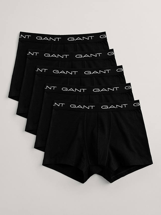 GANT Slim Fit Short Length Trunks, Pack of 5, Black