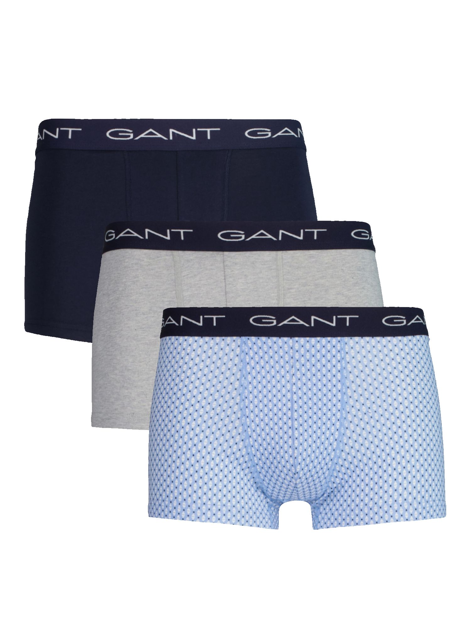 GANT Micro Print Trunks, Pack of 3, Blue, S