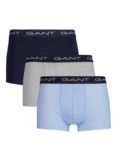 GANT Micro Print Trunks, Pack of 3, Blue