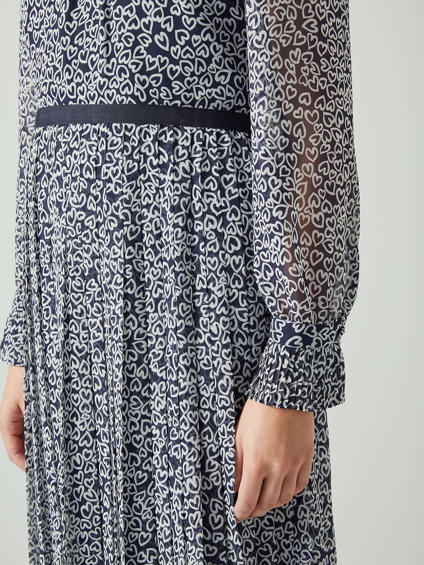 Buy L.K.Bennett Estelle Heart Print Midi Dress, Navy/Multi Online at johnlewis.com