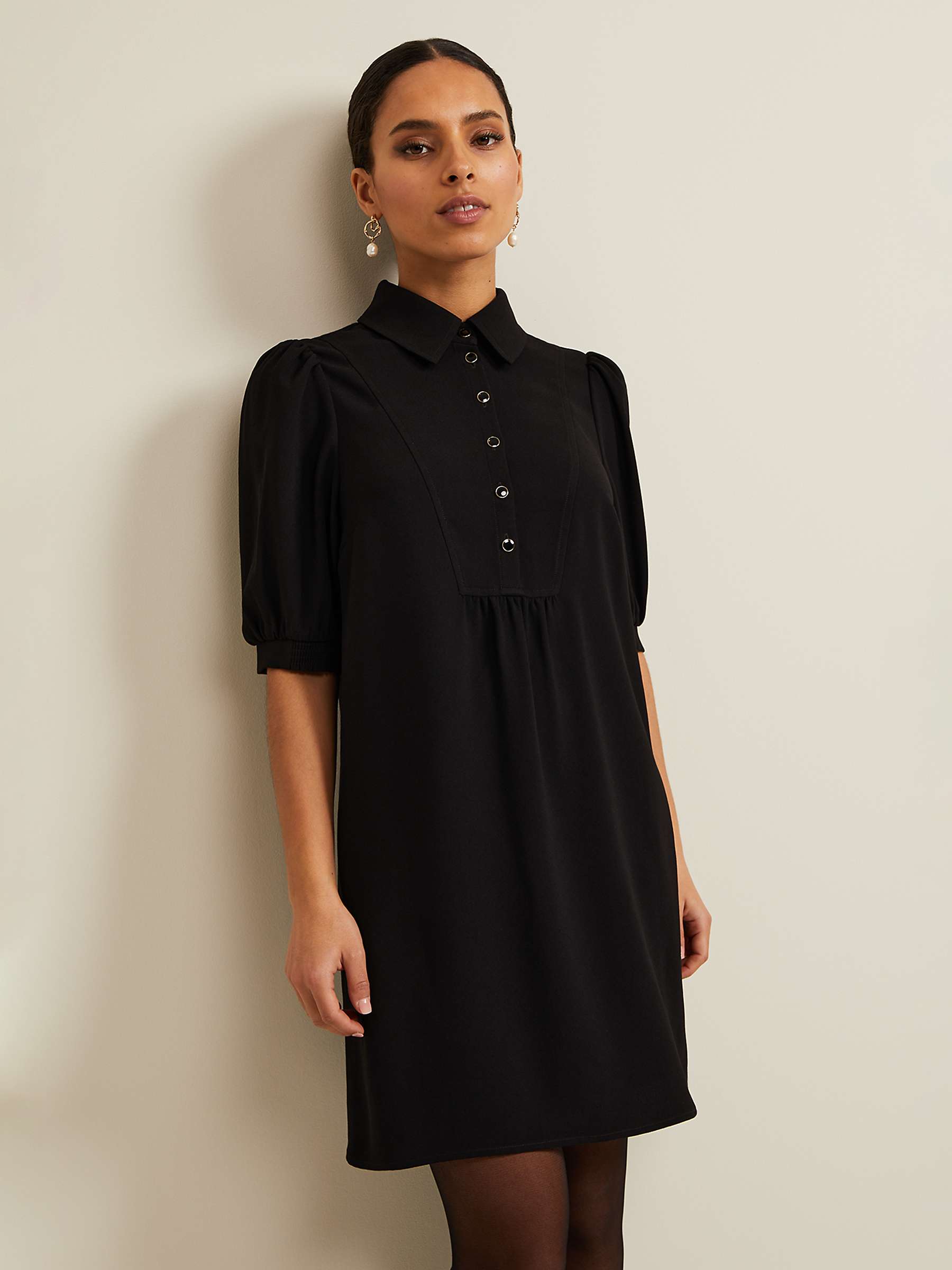 Buy Phase Eight Petite Claudia Swing Mini Dress, Black Online at johnlewis.com