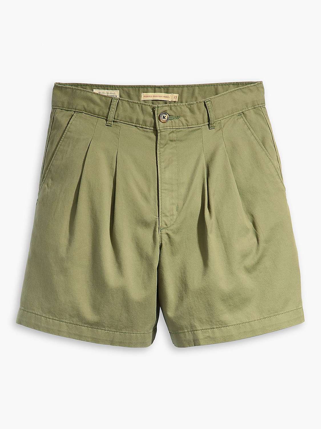 Buy Levi's High Rise Pleated Chino Shorts, Deep Lichen Green Online at johnlewis.com