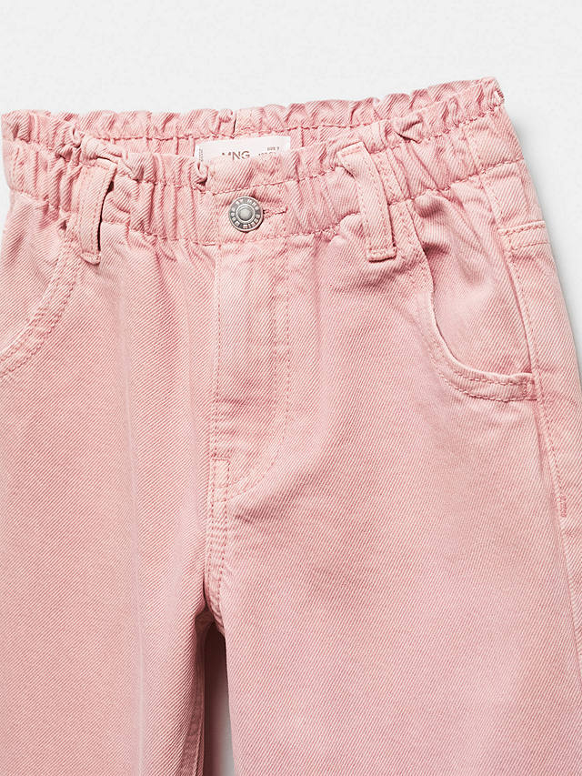 Mango Kids' Paperbag Jeans, Pink