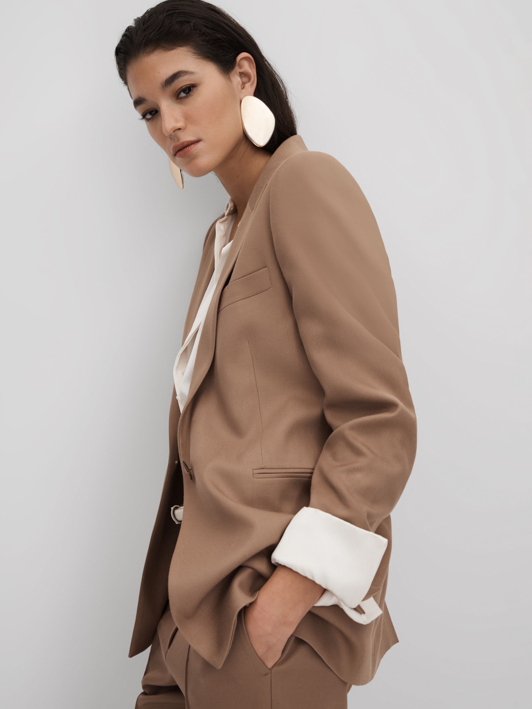 Reiss Wren Blazer, Mink Neutral, 6