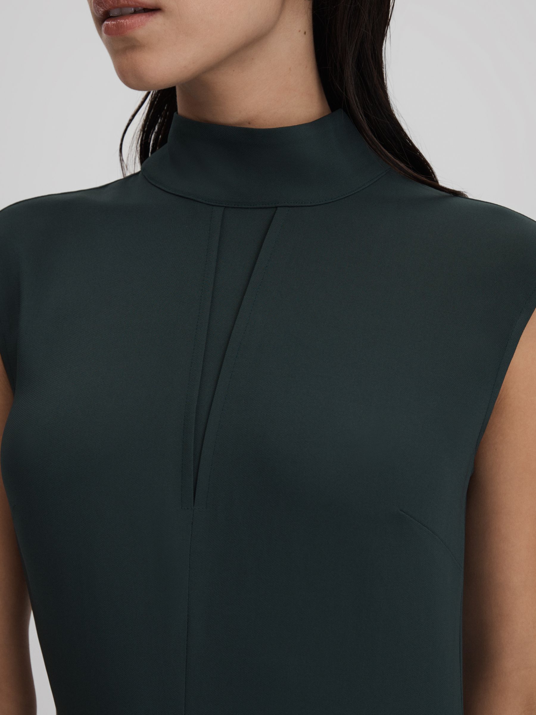 Reiss Libby Occasion Midi Dress, Dark Green, 10