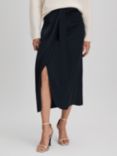 Reiss Bella Wrap Midi Skirt, Navy, Navy