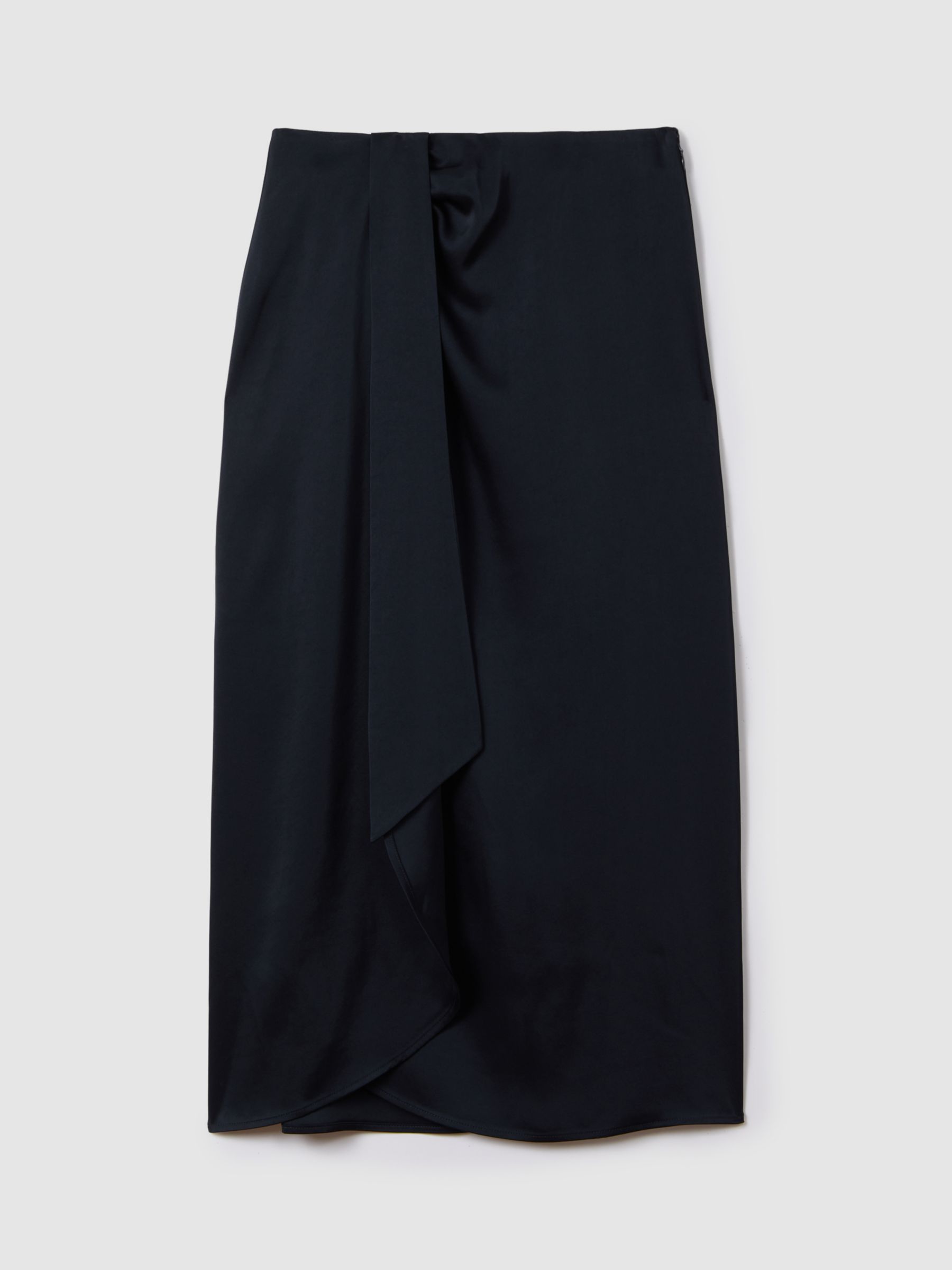 Buy Reiss Bella Wrap Midi Skirt, Navy Online at johnlewis.com