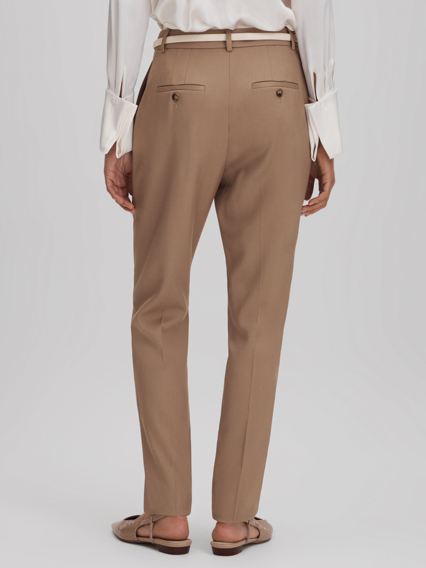 Reiss Wren Slim Fit Suit Trousers, Mink, 6