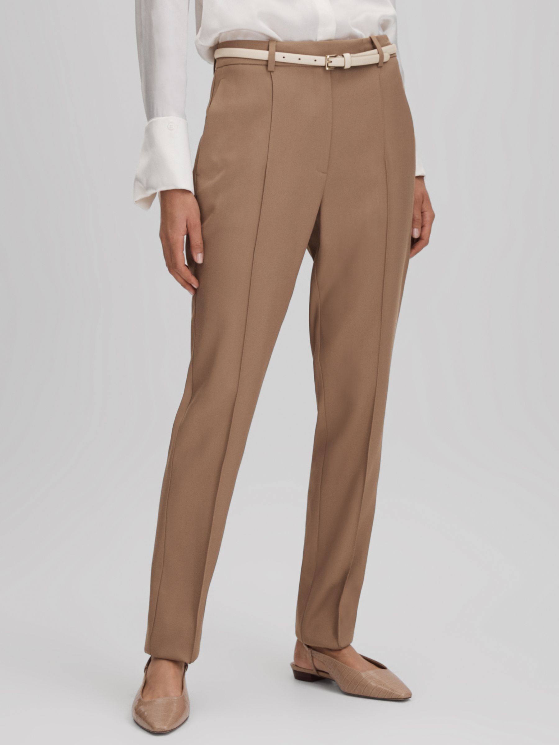 Reiss Wren Slim Fit Suit Trousers, Mink at John Lewis & Partners