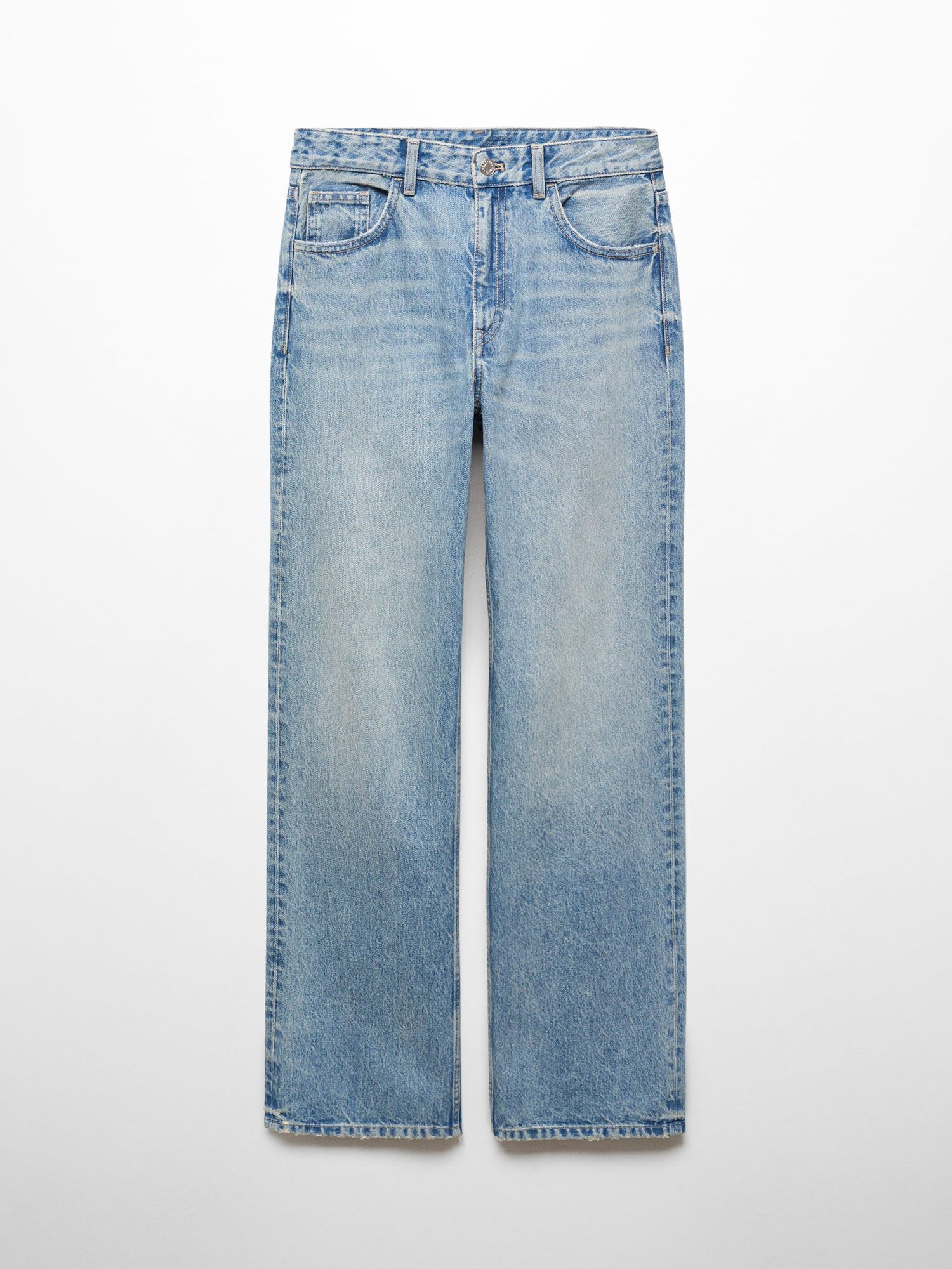 Mango Miami Straight Leg Jeans, Open Blue, 4