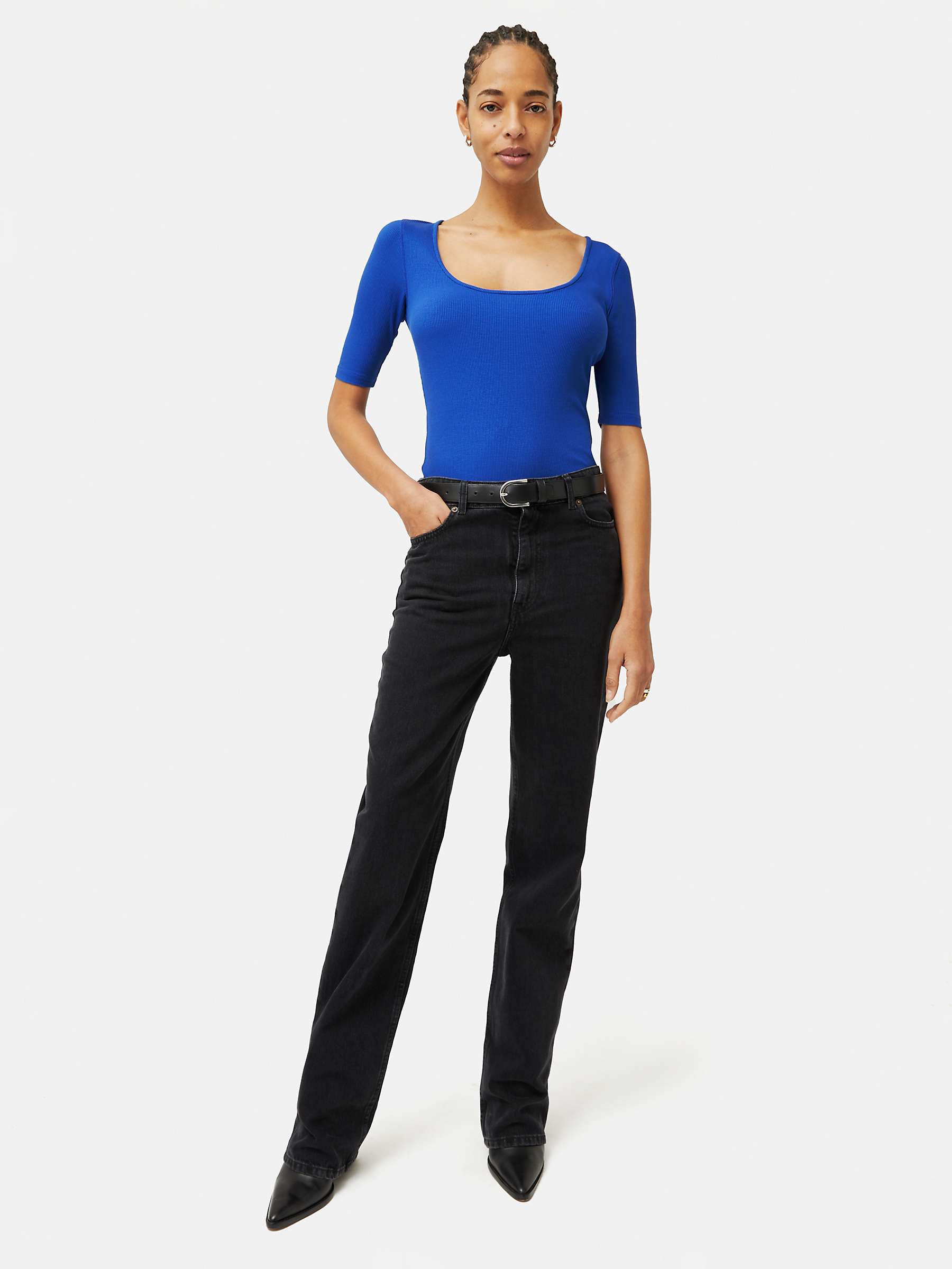 Buy Jigsaw Scoop Neck Ribbed Top Online at johnlewis.com