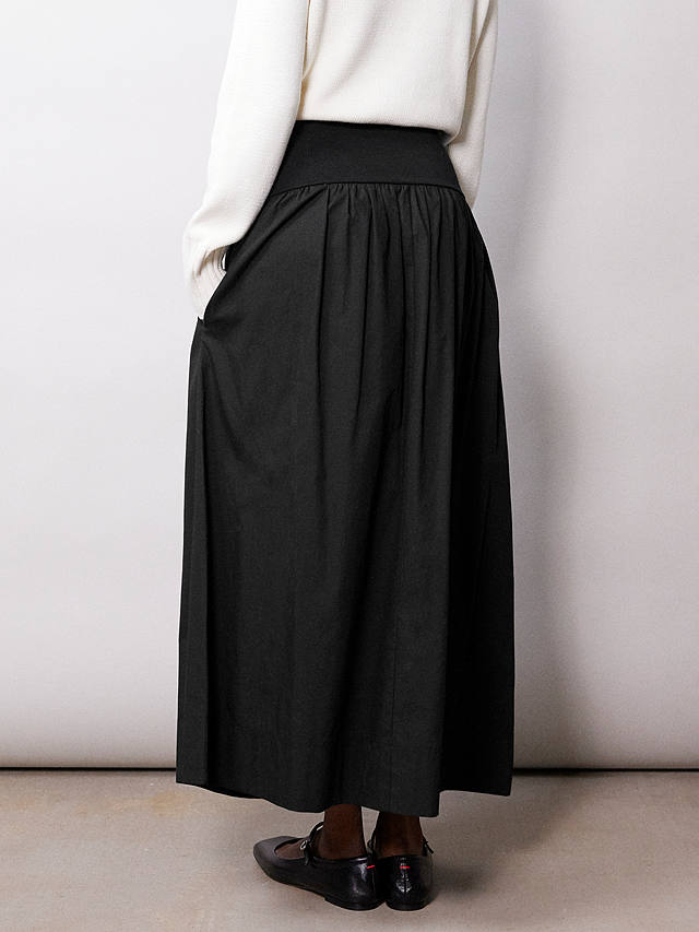 Albaray Cotton Blend Maxi Skirt, Black