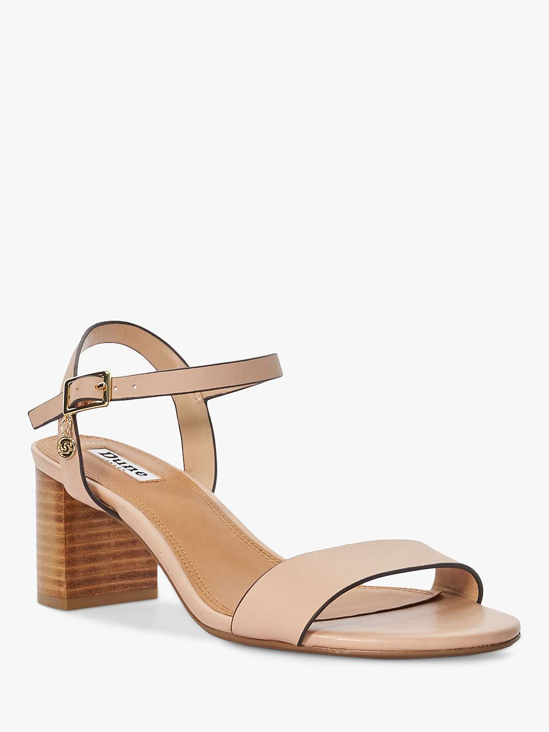 Buy Dune Wide Fit Jelly Leather Block Heel Sandals, Blush Online at johnlewis.com
