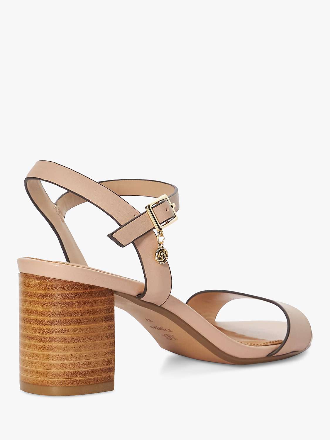 Buy Dune Wide Fit Jelly Leather Block Heel Sandals, Blush Online at johnlewis.com